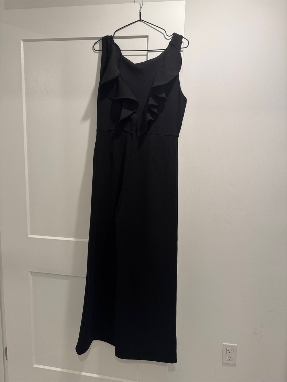 Francesca's Collections Black Maxi Dress with Ruffle Front
